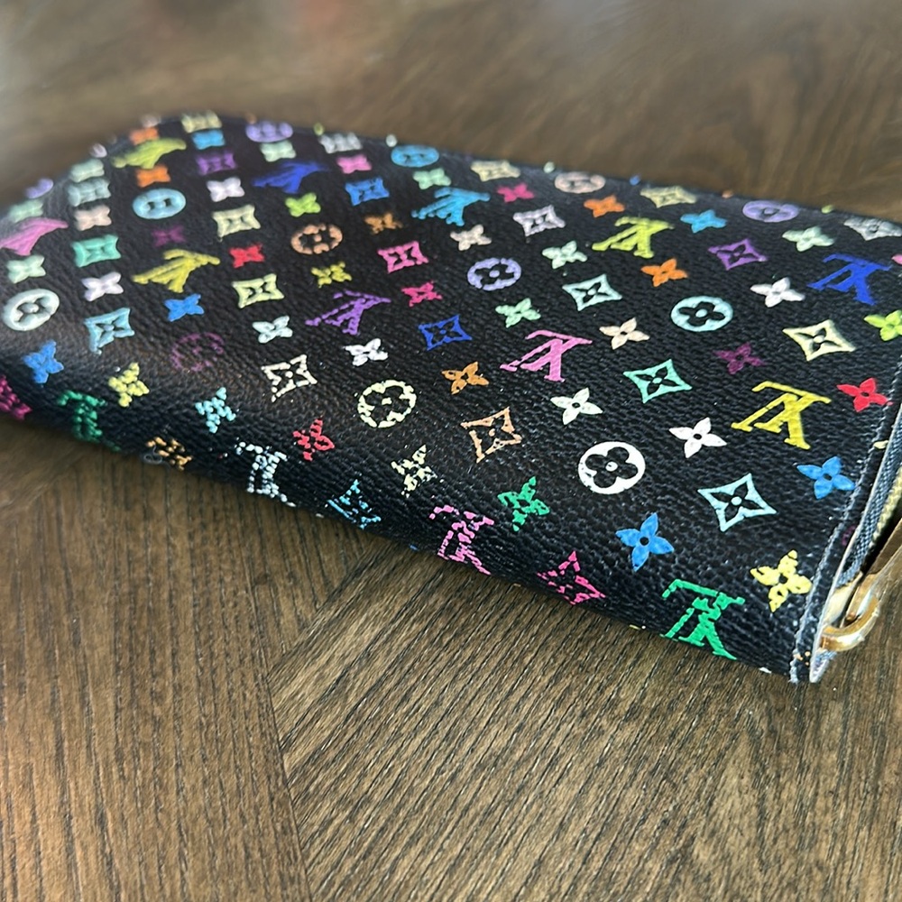 Louis Vuitton Multi Color zippy wallet black circa 2011